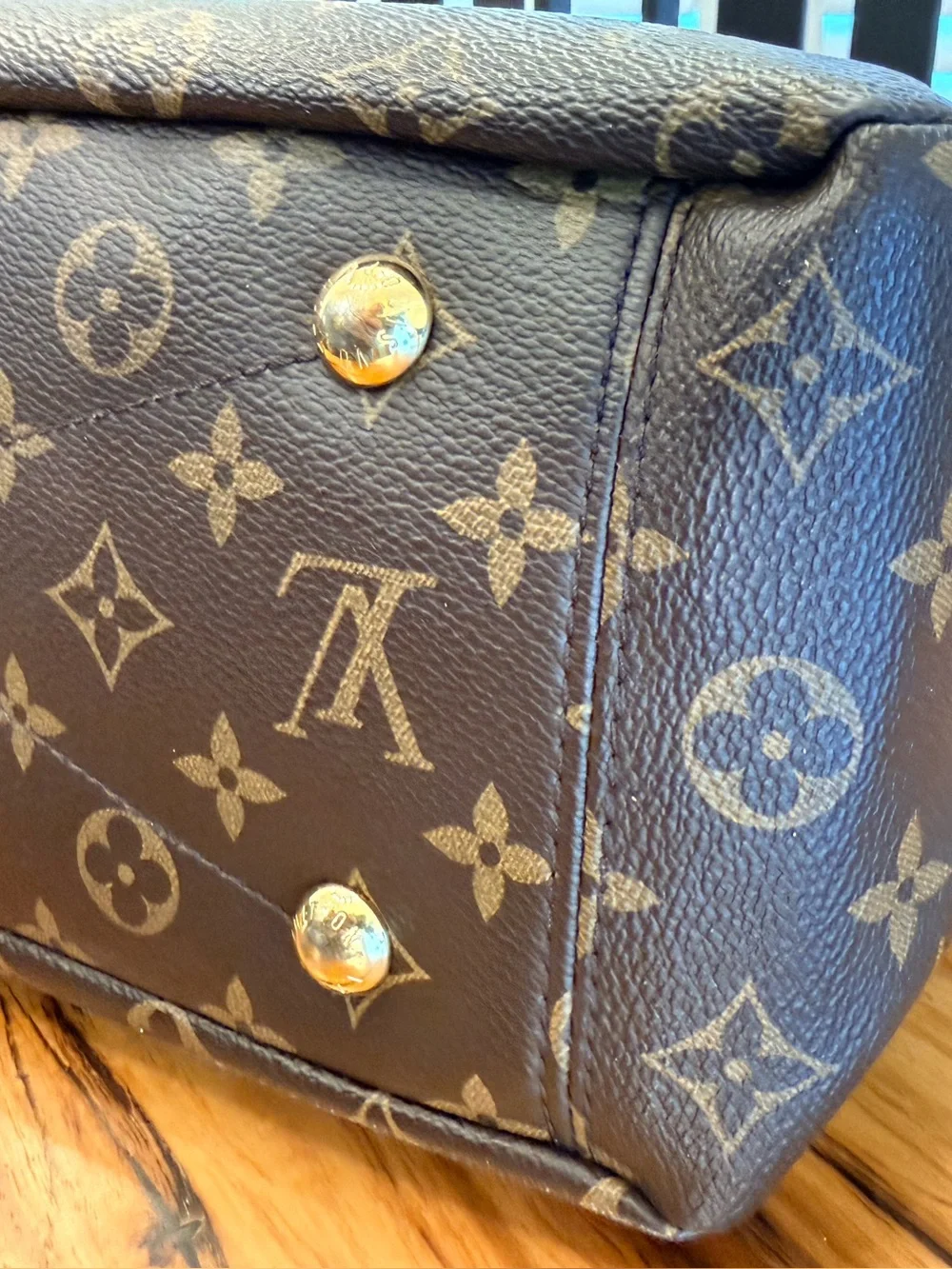 Louis Vuitton Monogram Pallas MM Tote, Cherry Red Interior